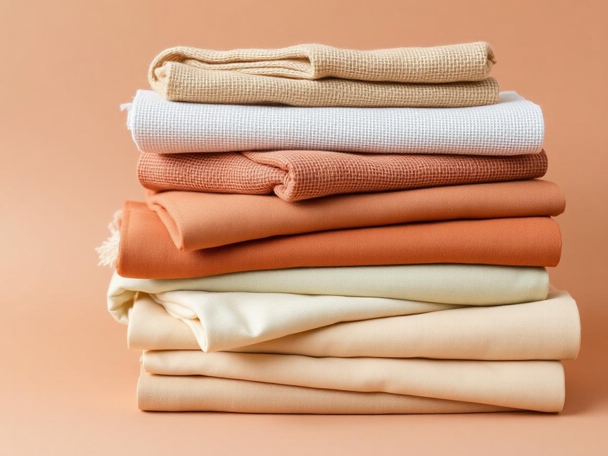 Stacked fabric in earth tones